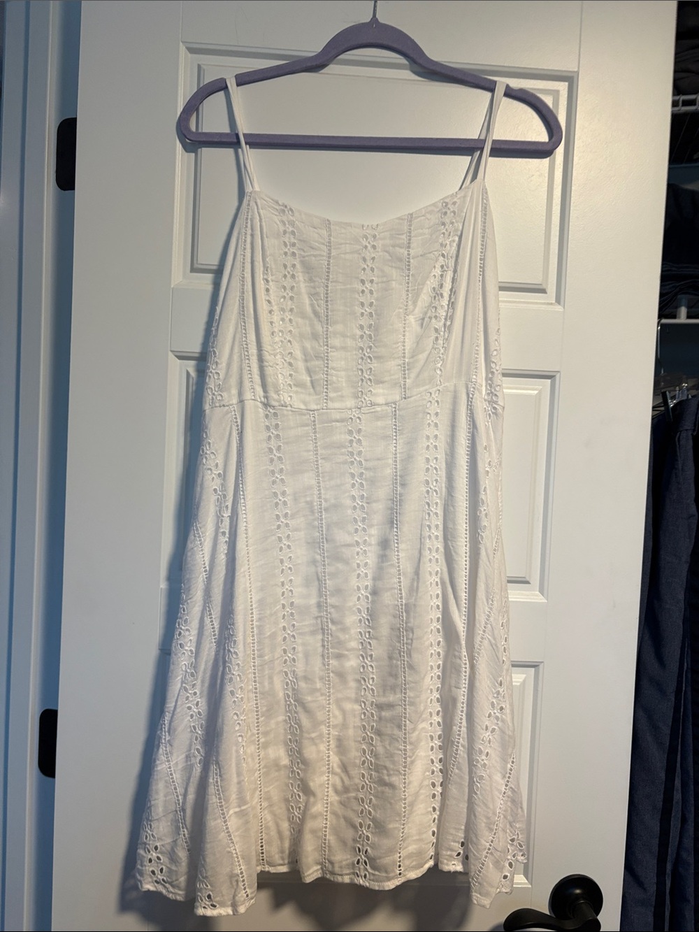 Old Navy White Eyelet Spaghetti Strap Mini Sundress